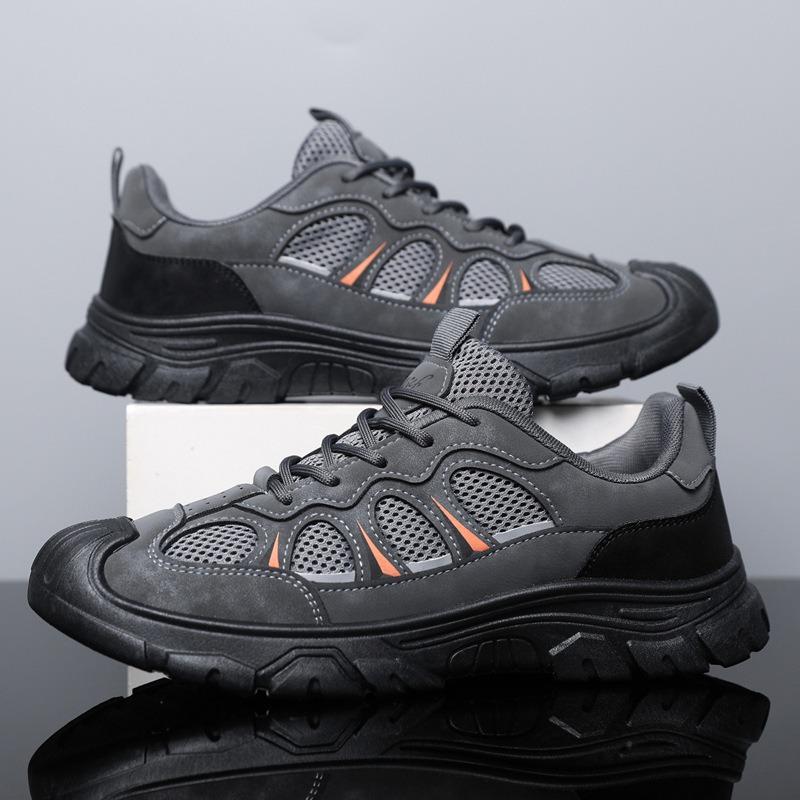 Spring and Summer New Outdoor Sports and Leisure Shoes Thick-soled Hollowed-out Breathable Outdoor Tooling Shoes Men's Trendy Shoes Hiking