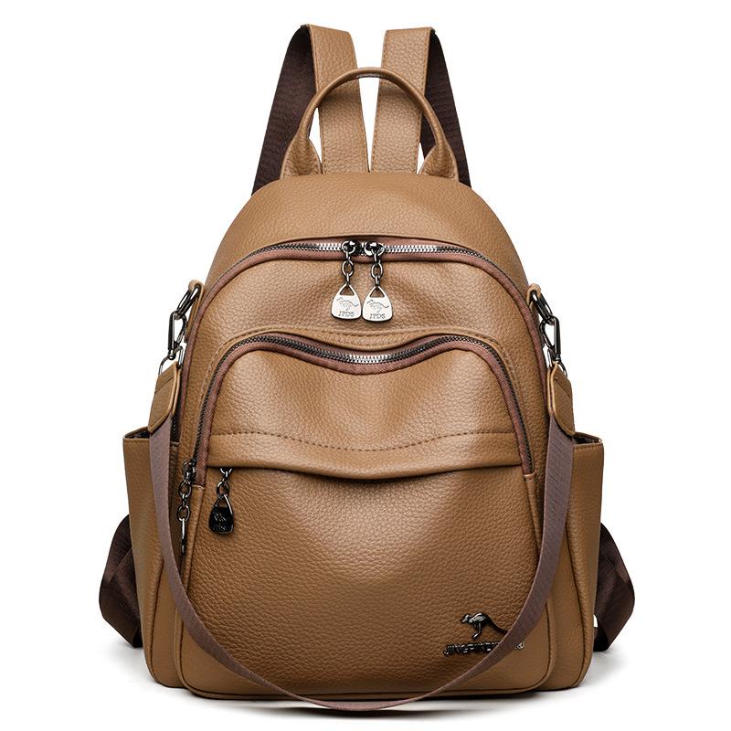 Backpack Women's Soft Leather Small Backpack Fashion Casual All-in-one Large Capacity Multi-layer Hand Bill Shoulder Crossbody Bag