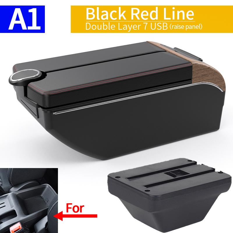 For MG ZS car interior armrest modification center console multi-functional storage box USB car upgrade accessories cup holders A1 Red line 7 usb