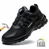Construction Site Ultra-light Safety Shoes with Rotary Button Industrial Anti Smashing Anti-slip Work Shoes Steel Toe Work Boots