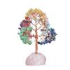 Rose Quartz Crystal Money Tree with Copper Wire, Tree of Life Decorative Ornament
