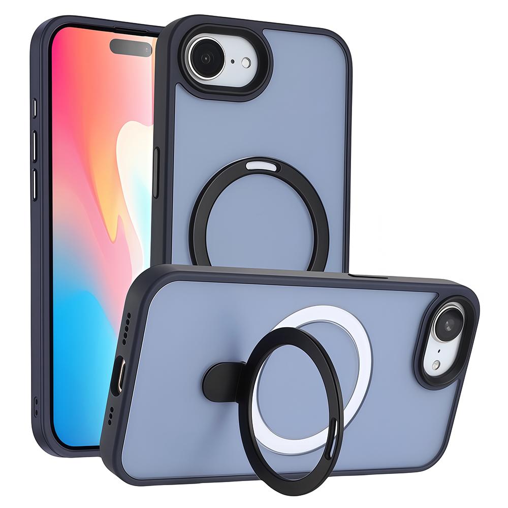 For iPhone 16e Case Compatible with MagSafe TPU+Acrylic Matte Phone Back Cover with Kickstand