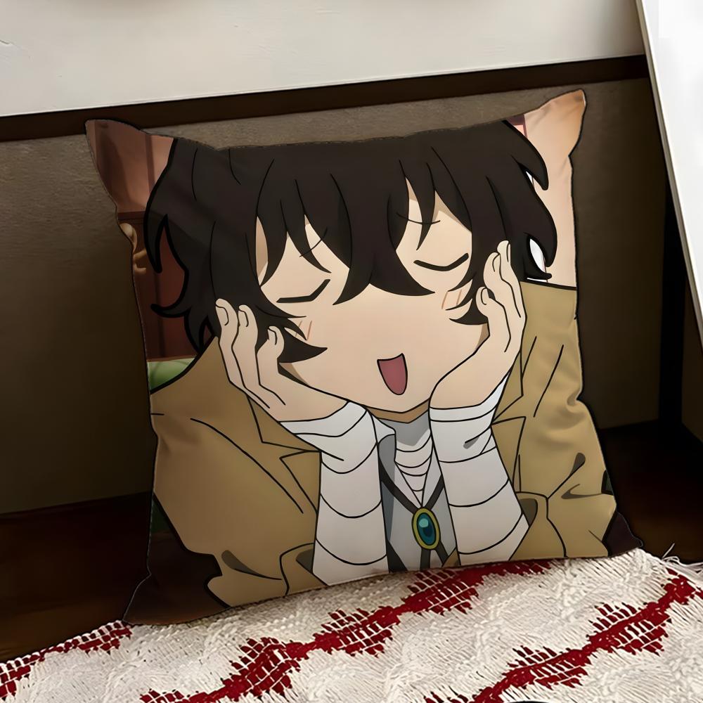 

Anime BBungo Stray DDogsS Cushion Cover Reversible Soft Durable Pillow Cover Home Car MultiScene Use for Daily Comfort 30X30cm