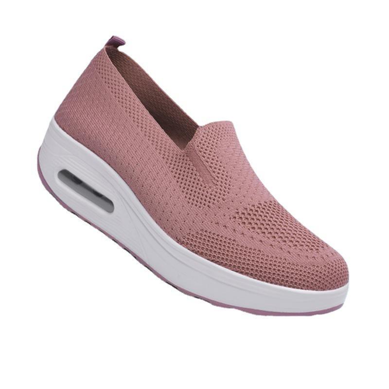 Large size women's shoes spring and summer fly-woven mesh breathable platform casual shoes one pedal mother shoes hot