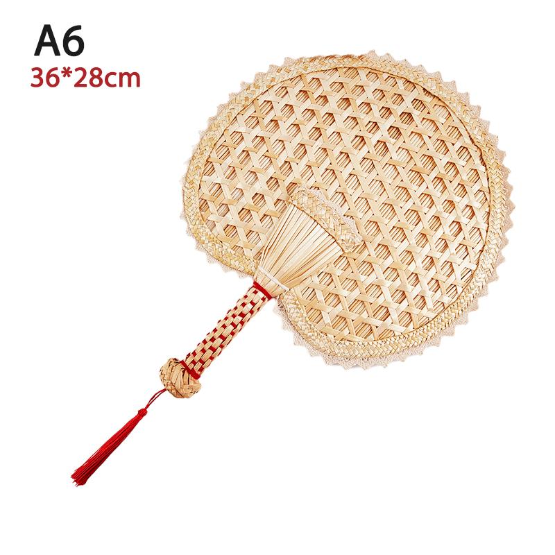 Hand-Woven Woven Straw Hand Fan Old Summer Natural Environmentally Friendly