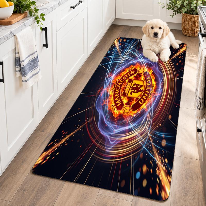 Flannel Kitchen Mat Manchester United Soft Area Rug Non Slip Floor Carpet Home Decoration