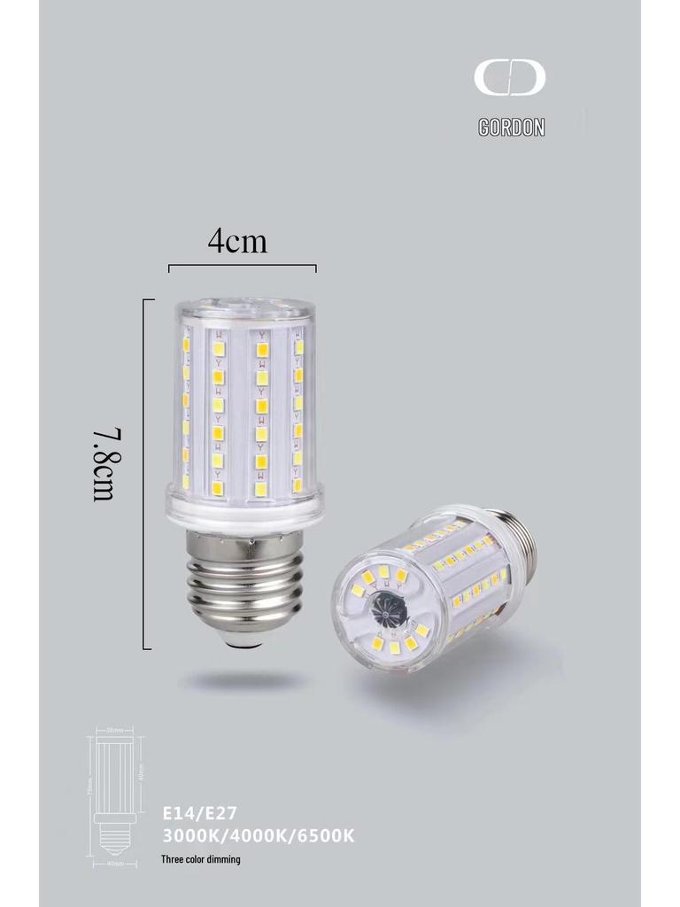 Ultra Bright Dimmable LED Corn Bulb - Energy-Saving Screw Base for Living & Bedroom - White, Warm, & Three-Color Options