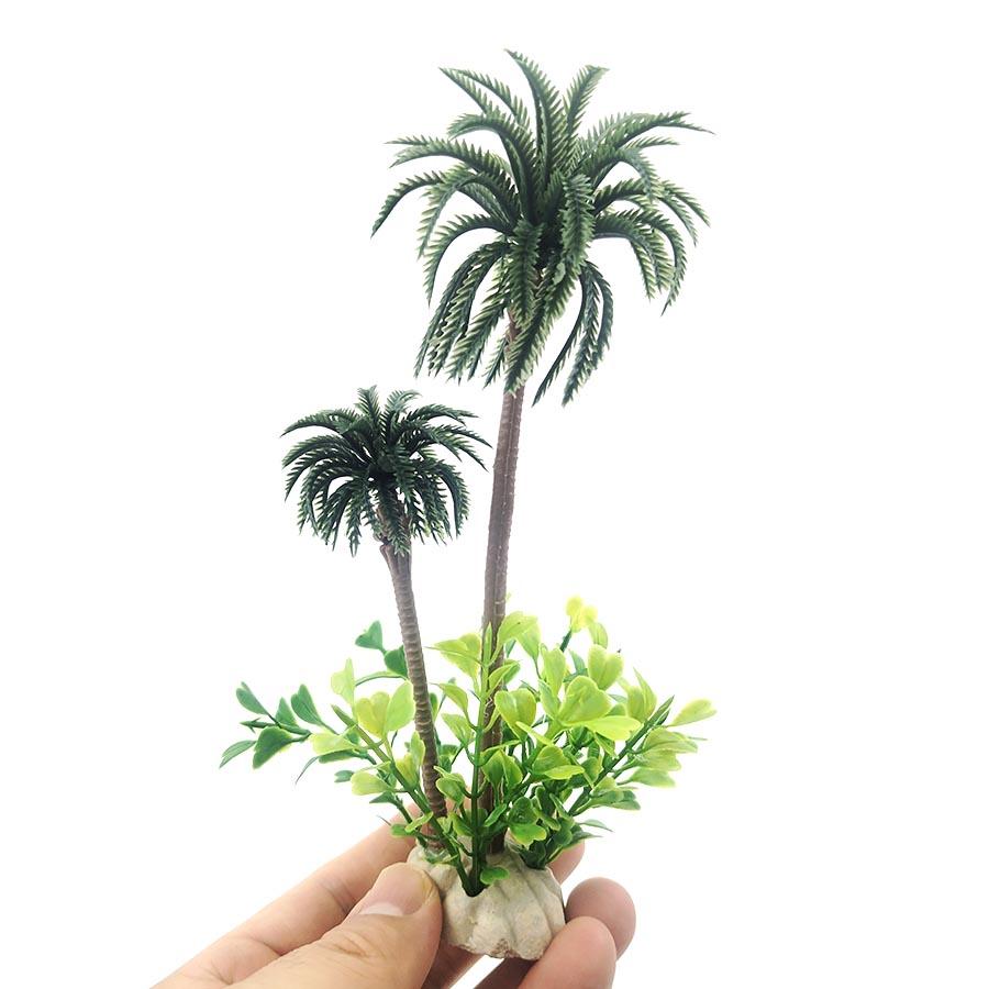 Fish Tank Coconut Palm Tree Artificial Plant Craft Landscape Aquarium Decoration Green Tree Accessories Ornament