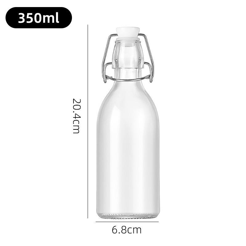 Multi-functional Thickened Transparent Glass Snap-on Bottle for Homebrewed Fruit Wine & Beverages