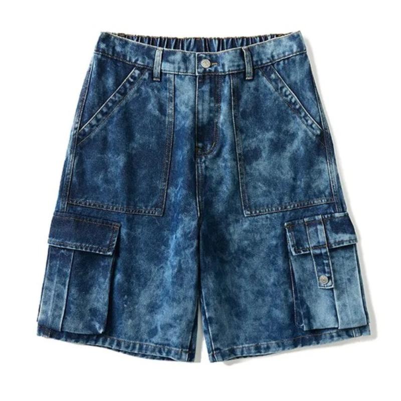 Herren Shorts Jeansshorts Vintage Lockerer Schnitt Cargo Gewaschen High Street Frühling Sommer Große Größen