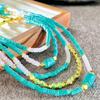 Vintage Design Powder Crystal Artificial Turquoise Sweater Chain Necklace Collarbone Chain
