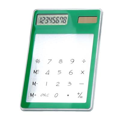 Solarbetriebener Taschenrechner Touchscreen 8-stellige LCD-Anzeige Tragbarer transparenter Taschenrechner für