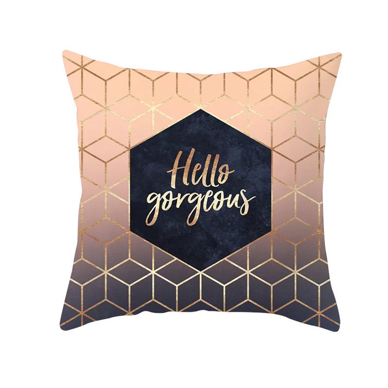 Geometric Sofa Pillow Cover Peach Skin Creative Home Office Cushion Cover Car Cushion