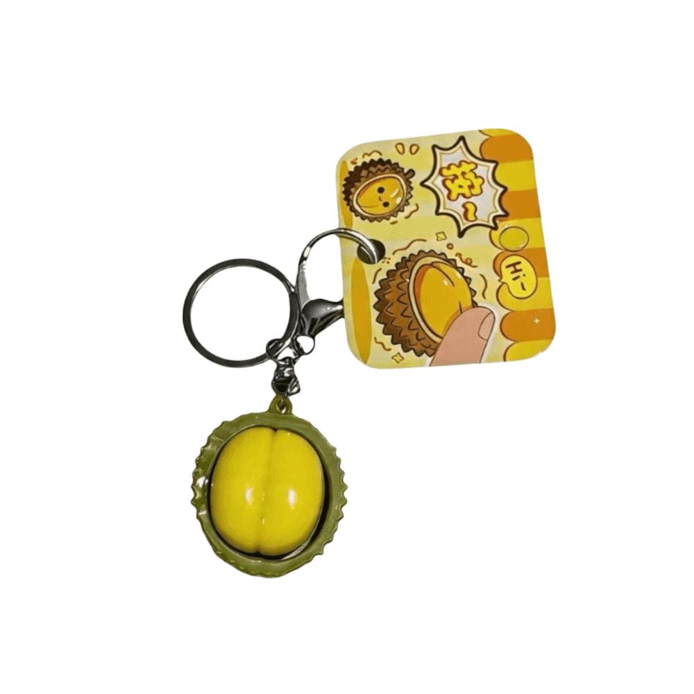 Pineapple Design Mini Pressable Strawberry Keychain Miniature blueberry Keychain Creative Gift Green Durian