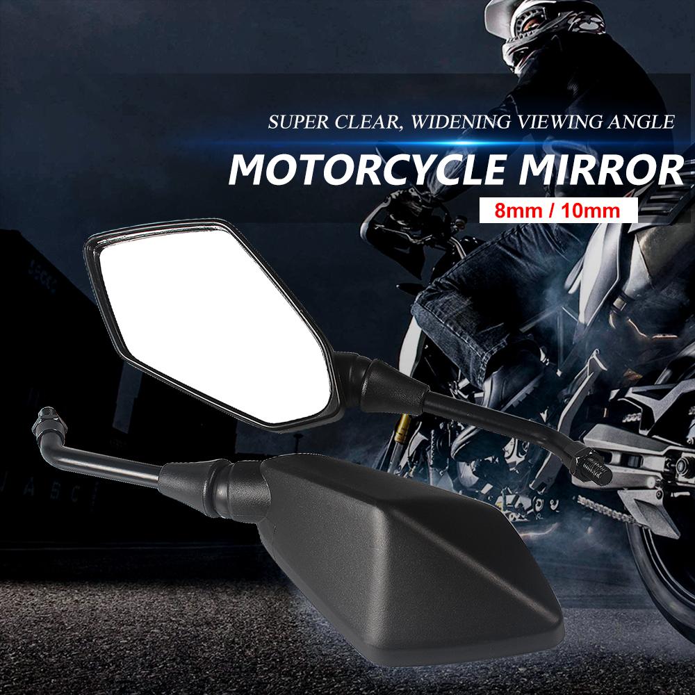 Širokoúhlé konvexní boční zrcátko pro motocykly, černé 10mm, příslušenství pro motocykly, zpětné zrcátko pro motocykly a terénní motocykly