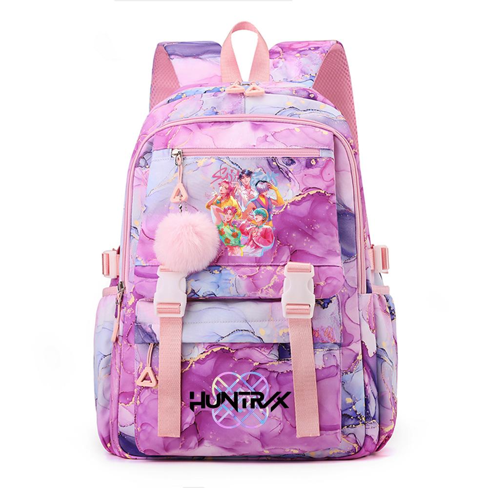 Cartoon Anime K-Pop Demon Hunters Printed Backpack Schoolbag for Teenager Student Girl Boy Bookbag Large Capacity Waterproof Travel Bag Gift