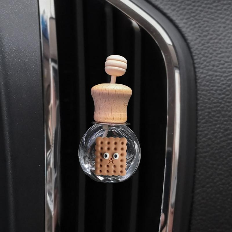 Sweet Smelling Auto Decor PerfumesClip Essential Oils Diffuser Air Freshener PerfumesHolder Empty Glass Bottle Accessory