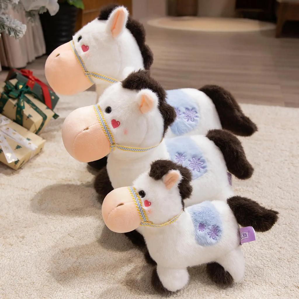 Cuddly Horse Plush Dolls Stuffed Toys Cartoon Animal Cute Pony Plush Toys Soft Pillow High Quality Birthday Gift