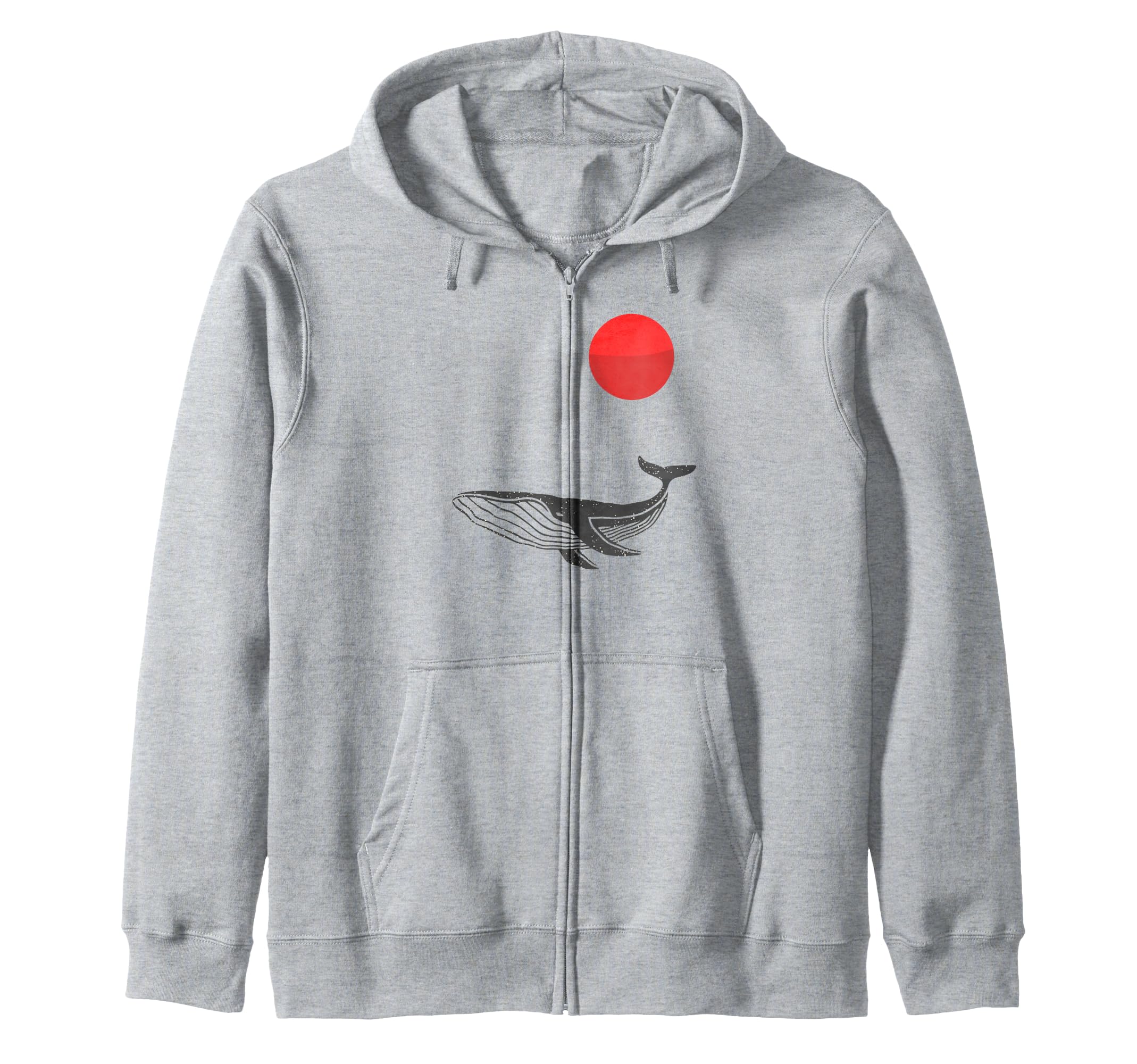 

Whale Abstract Art Sea Bohemian Wave Sea Retro Sun Zip Hoodie