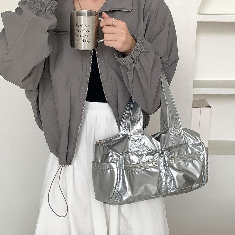 Нейлоновая сумка женская многокарманная офисная женская сумка через плечо большой емкости — фото 3