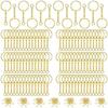 360 Stück Gold Silber 25 mm + 4 Knoten Kette Schlüsselanhänger Schlüsselanhänger Ring Set Schafsaugennagel + Offener Einzelring