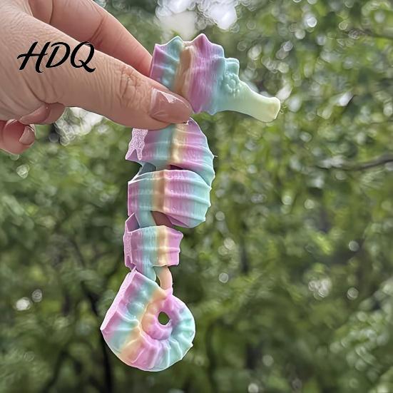 Seahorse Decor 3D Printed Decoration Articulated Figurine with Movable Joints Bendable Figure