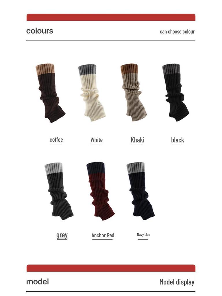 MEIKAN Women's Knee-High Extra Thick Scrunch Socks Y2K Colorblock Leg Warmers