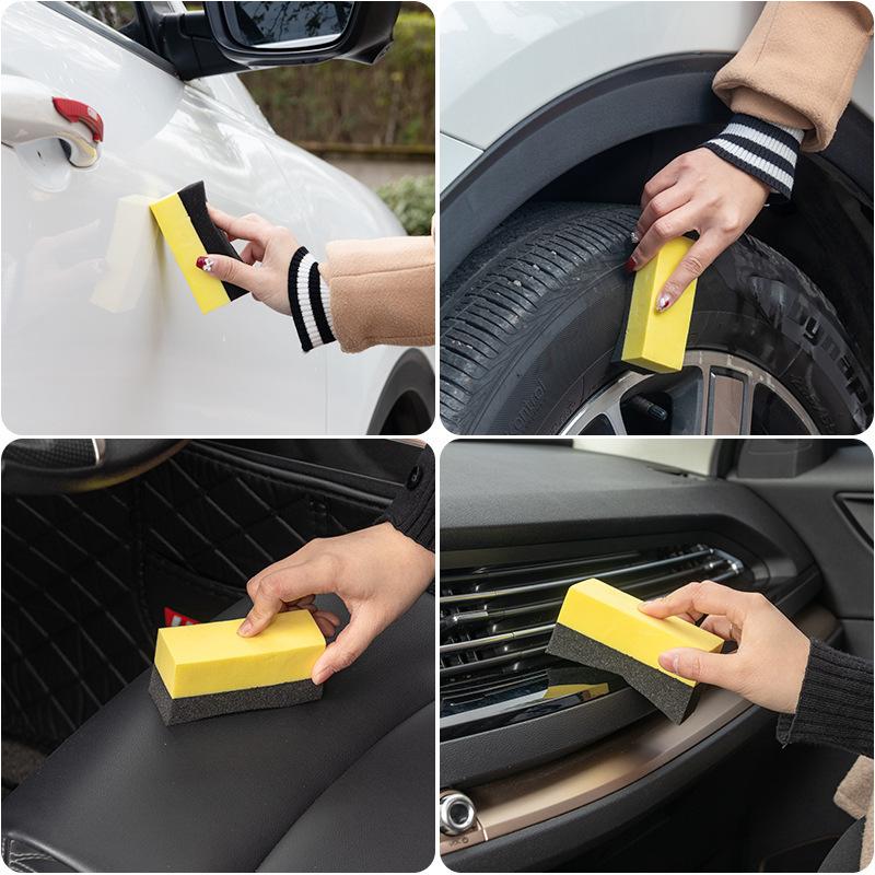 10Pcs Car Wheel Cleaning Sponge Detailing Applicator Sponge Water Suction Sponge Wax Polishing Tyre Brushe Tools Car Accessories