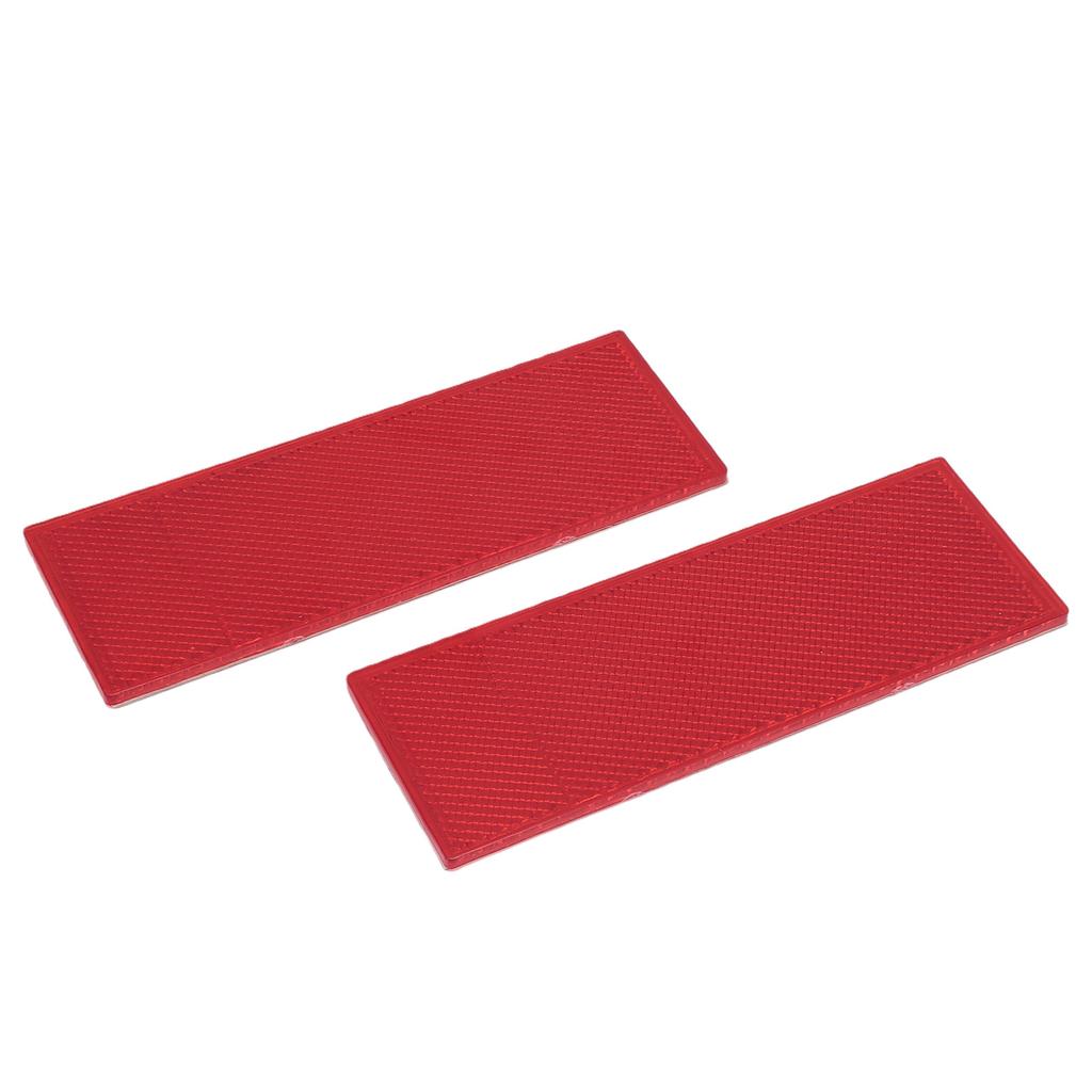 2PCS Rectangle Reflector Self Adhesive Stick 144x51mm High Visibility Red Self Adhesive Rectangle Reflector for Trucks