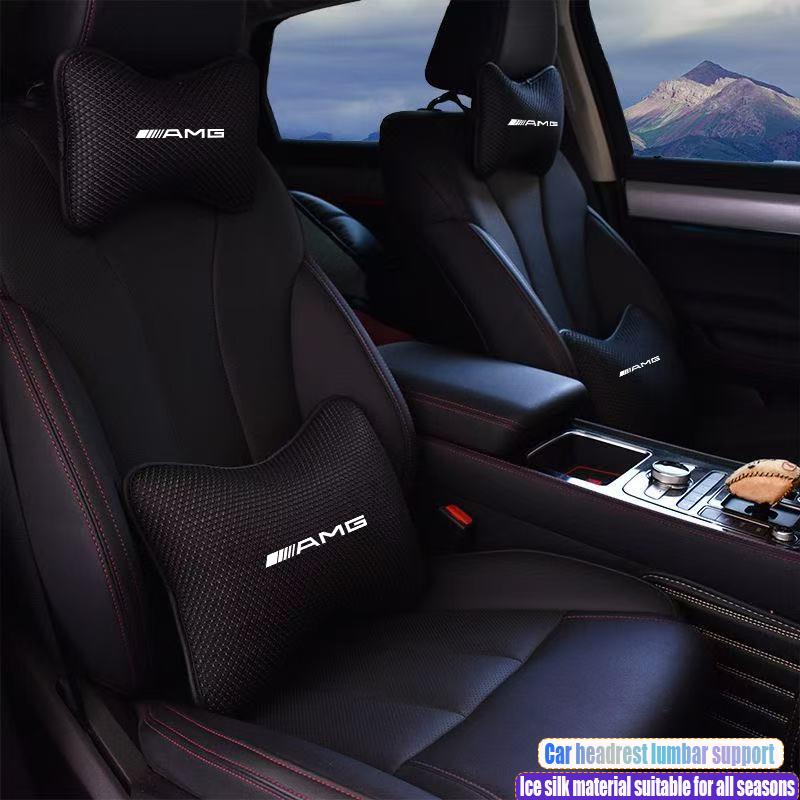 Car Headrest Neck Pillow Lumbar Waist Support Cushion Protection Pad For Mercedes Benz AMG GLC W203 W206 W220 W205 W211 W212