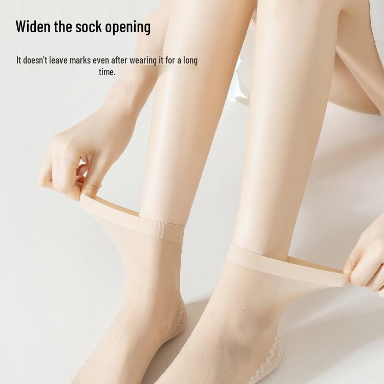 Damen Mid-Calf Dünne Baumwollstrümpfe: Rutschfest, Schweißabsorbierend, Geruchshemmend, Atmungsaktiv, Anti-Hakenbildung, Optionen in Schwarz und Hautfarbe