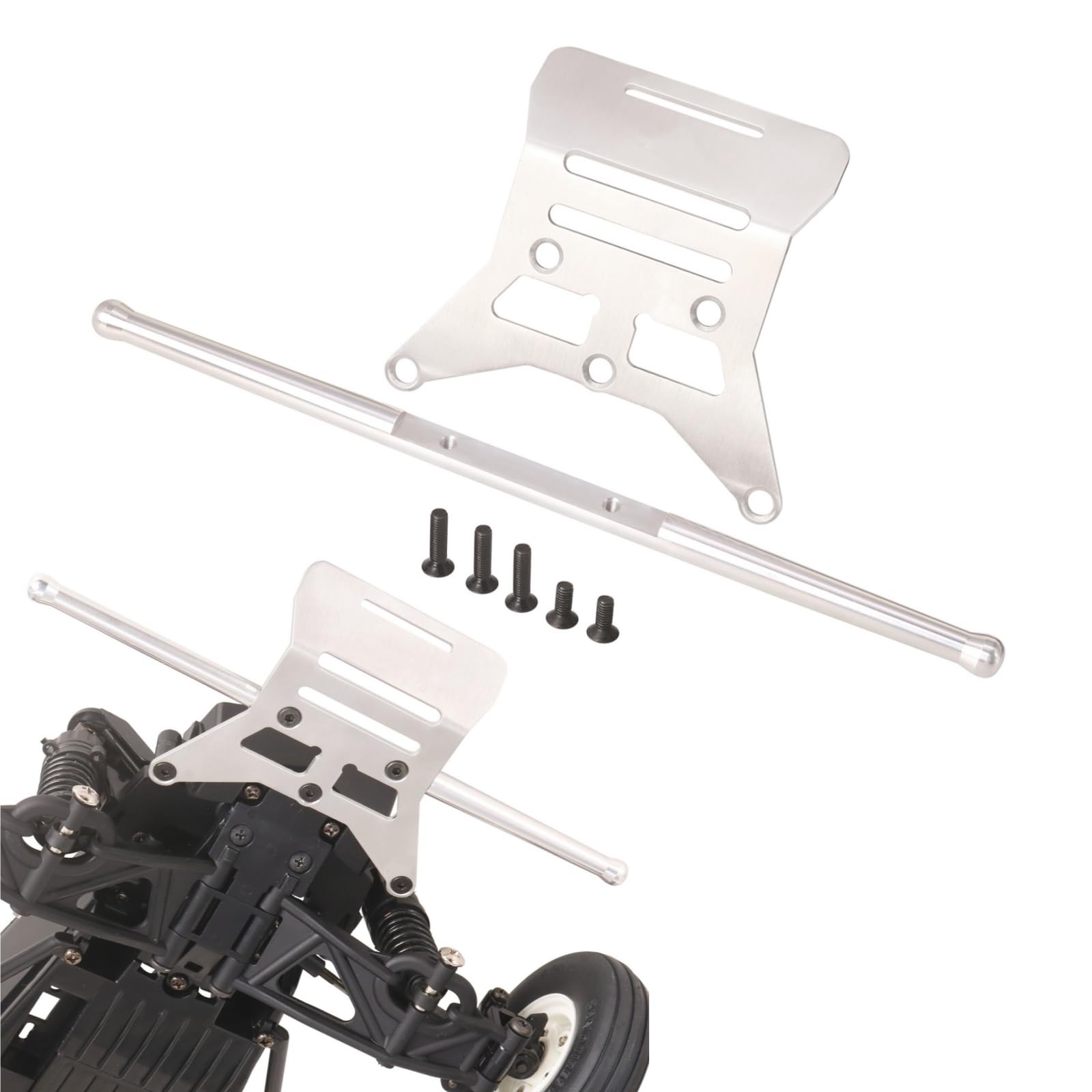 

XBERSTAR RC Front Bumper for Tamiya 1/10 Hornet EVO RC, Aluminum Alloy Bumper Protection Plate