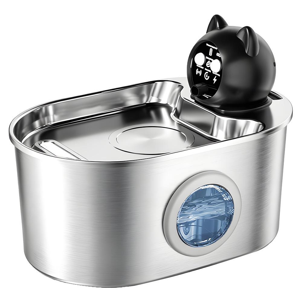 3.2L Wireless Stainless Steel Pet Water Feeder Auto Cat Fountain Faucet Smart Dog Water Dispenser Visual Window Drinking Bowl