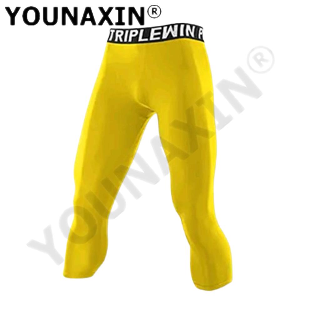 Pantaloni Sportivi da Basket da Uomo 3/4 Corti Strato Base Palestra Calcio Leggings Yoga Fitness Corsa Allenamento Asciugatura Rapida S M L XL 2XL