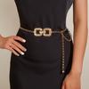 Square Circular Double Metal Chain Belt With Skirt And Dress Decorative Waist