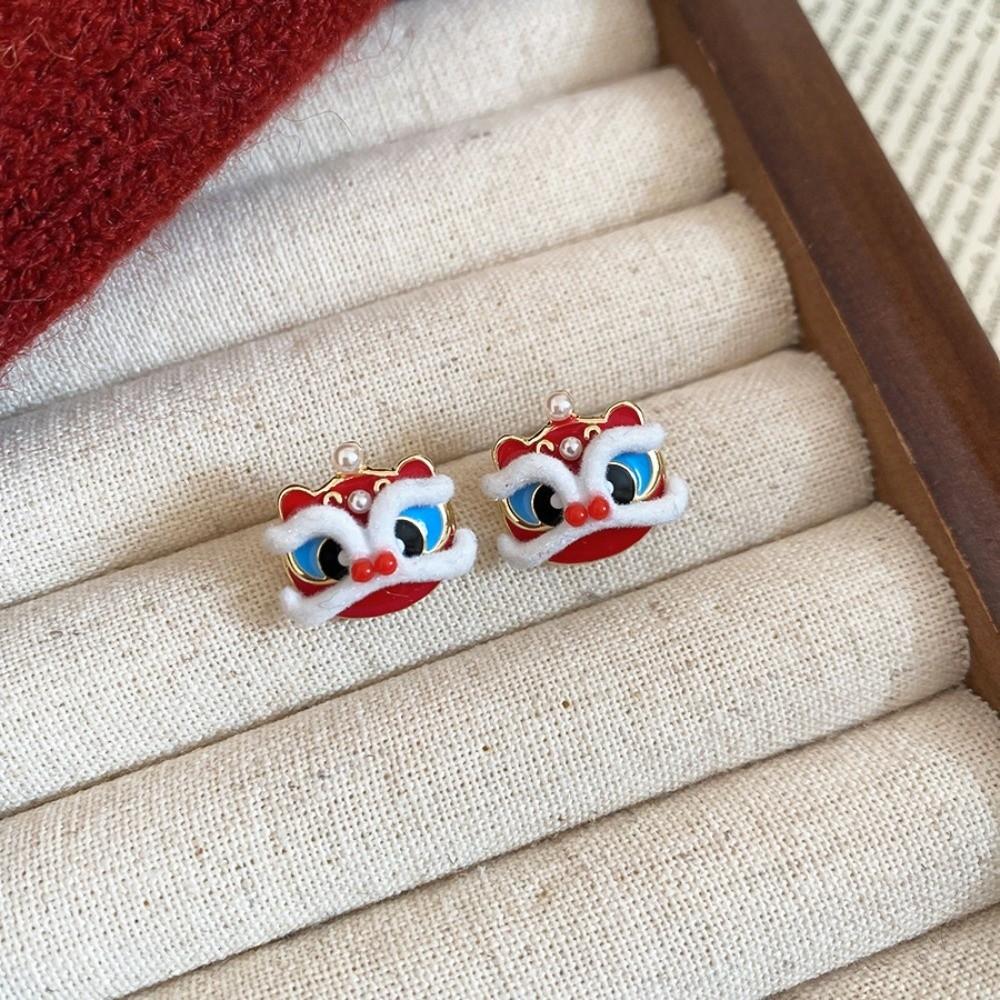 

Мультяшные серьги-пусеты «Танец льва», серьги-подвески «Пробудившийся лев», серьги «Танец льва с бантом», подарок на Новый год StyleA