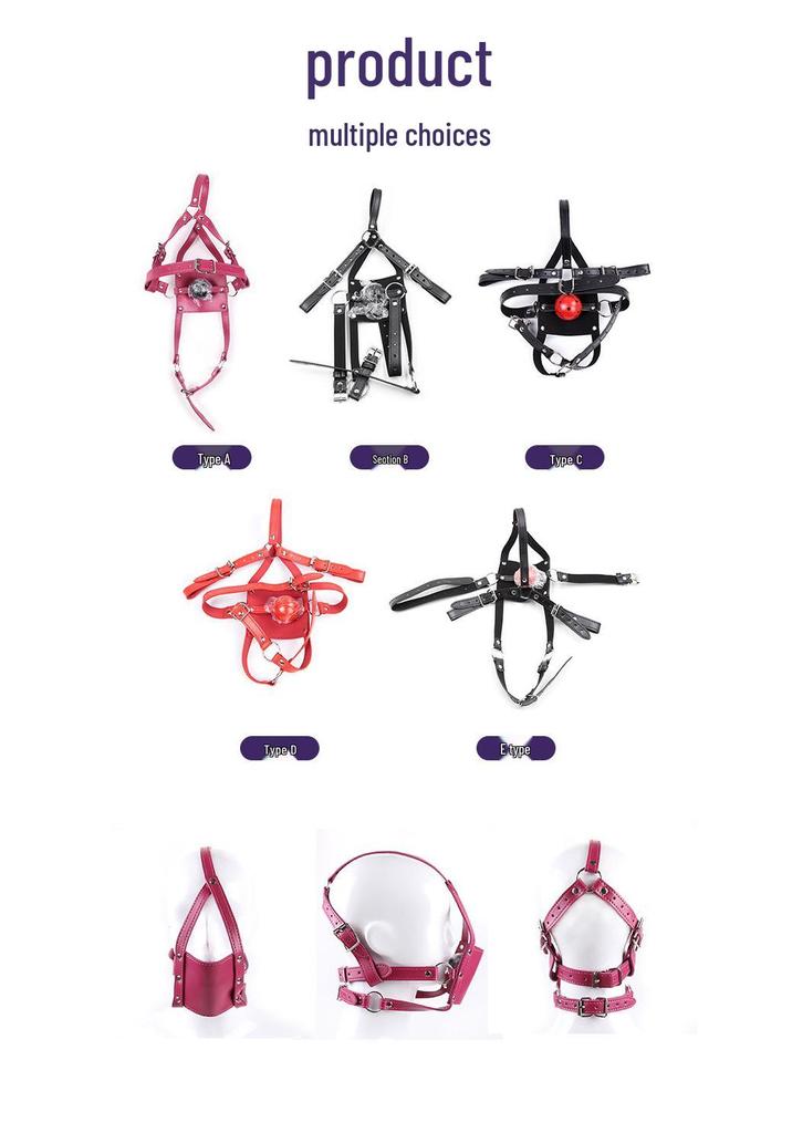 Leather Gag Harness SM Toys for Couples - Nightclub Adult Products