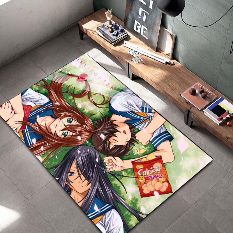 15 Größen Japanischer Anime Ikkitousen Sexy Mädchen Gedruckter Teppich für Wohnzimmer Rutschfester Bereichsteppich Schlafzimmer Moderne Heimdekoration Fußmatte