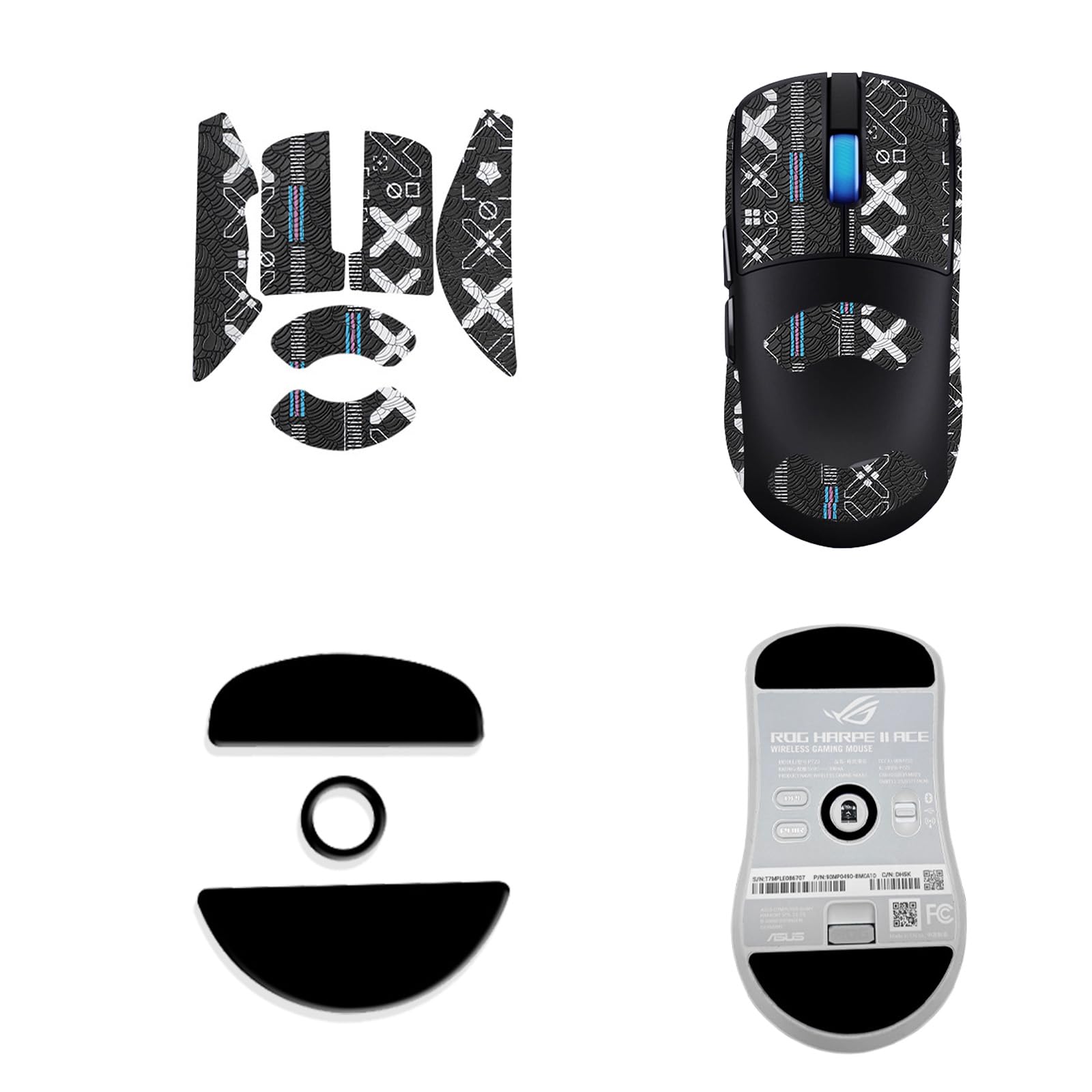 

NOUKAJU Mouse Grip Tape for ASUS ROG Harpe II Ace Gaming Mouse, Anti-Slip Mouse Foot Pad, Ultra-Thin, Highly Absorbent, Anti-Slip Tape for Gaming