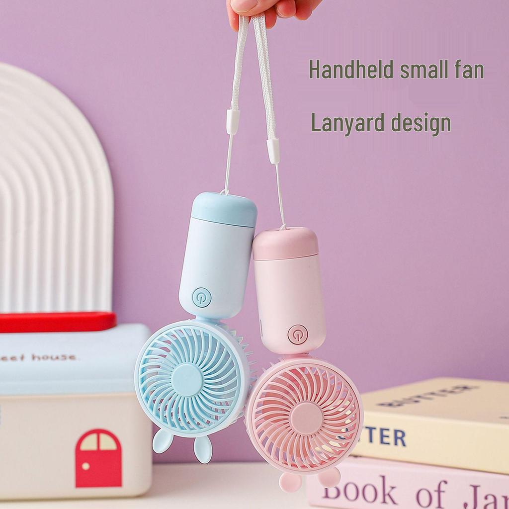 Portable Fresh Style USB Rechargeable Mini Handheld Fan with Three-Speed Settings for Students