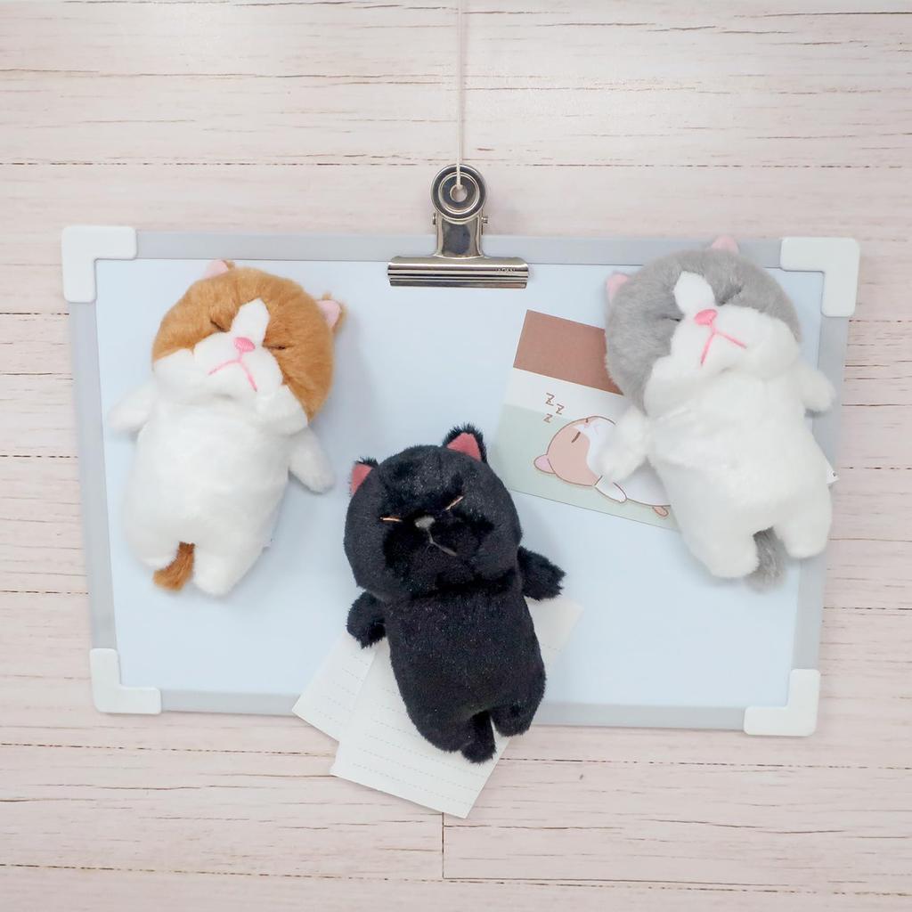 Naitou Design's "Stick-like Cat Nezumibou Plush Magnet" (12.5cm In Length, Suitable for Ages 6 and Up)