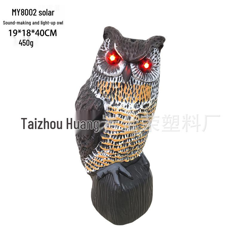 Cross-Border Owl: Outdoor Bird-Scaring, Rodent-Repelling Resin Ornament with Head Movement