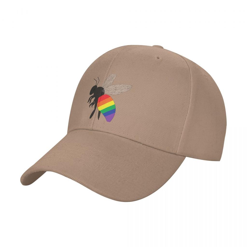Pride Bee LGBTQ+ Flag Baseball Cap Summer Hat Custom Hat Snap Back Hat Male Women's