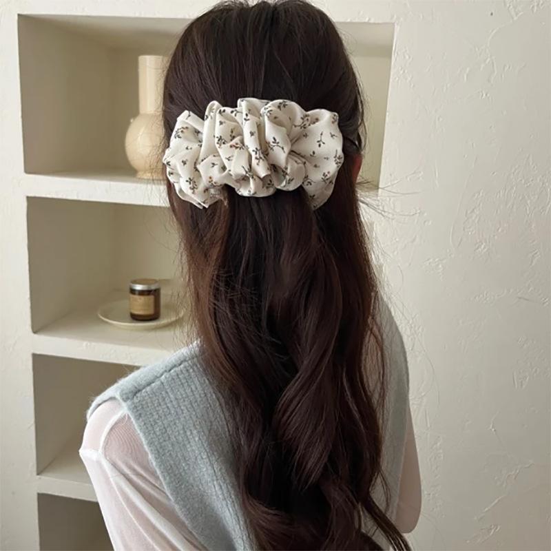 2025 New Korean Dot Floral Hair Clip Sweet Flower Banana Clip Large Hairpins Barrettes For Women Girls Hair Accessories Headwear