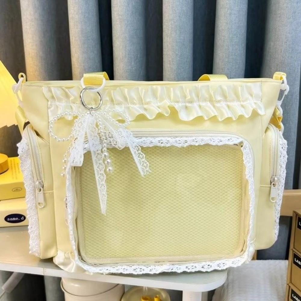 Bowknot Lolita Transparent Crossbody Bag Ballet Style Tote Bag Y2k Anime Shoulder Bag  Outdoor