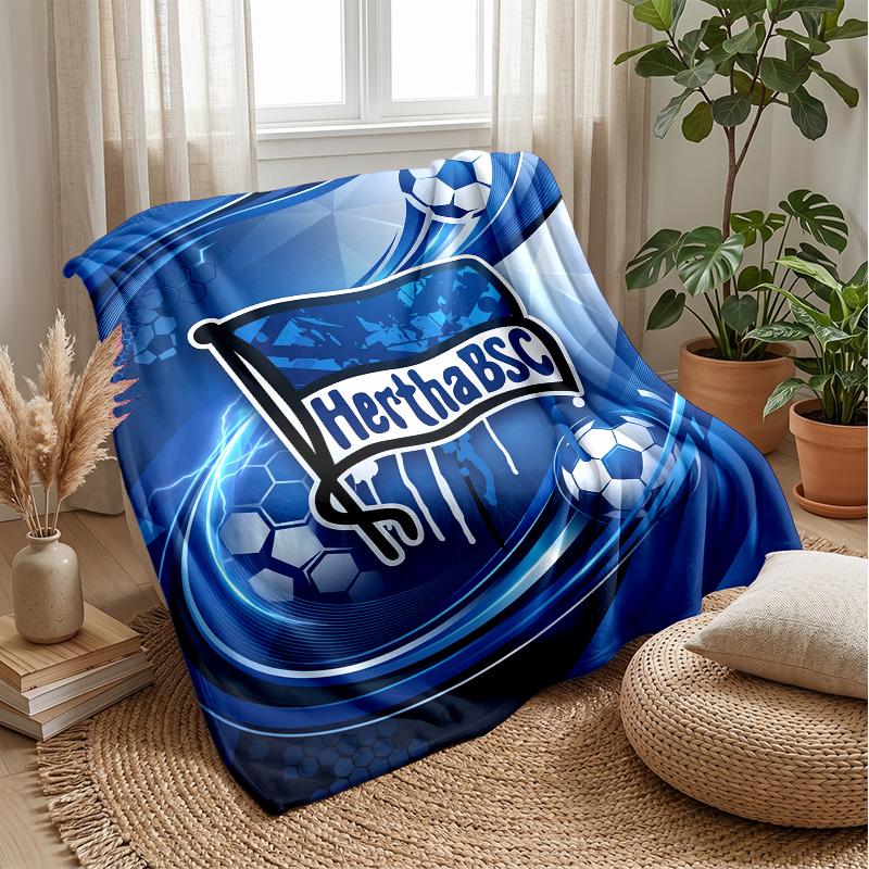 Hertha bsc FC Coperta Morbida in Flanella Pile Leggera Accogliente Calda Coperta Plaid per Divano Letto Arredamento Casa