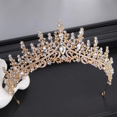 Brautkrone, koreanisches All-Match-Prinzessin-Geburtstagskrone, Gold-Haar-Accessoires, Hochzeitskleid, Hochzeits-Kopfschmuck