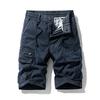 Summer Solid Cargo Shorts Men Loose Casual Cotton Multi Pocket Loose Knee Length Trousers Male Jogger Sports Zipper Fly Shorts