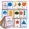 Colors,Shapes of English Flash Cards Kids Pocket Card Montessori Learning Baby Toys for Children Pre-Kindergarten