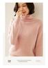 7-Gauge Double-Strand Ribbed Roll-Neck Women's Cashmere Sweater for Autumn/Winter